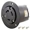 Ac Works Flanged Locking Inlet, L6-30R, 30 A, 250V AC, Screw Terminals, Black ASOUL630R - alternate 1
